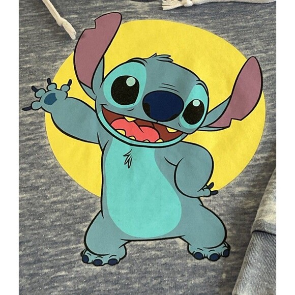 Disney Lilo and Stitch Sweatshirt Women’s Long Sleeve Blue Hoodie Medium - Picture 5 of 13